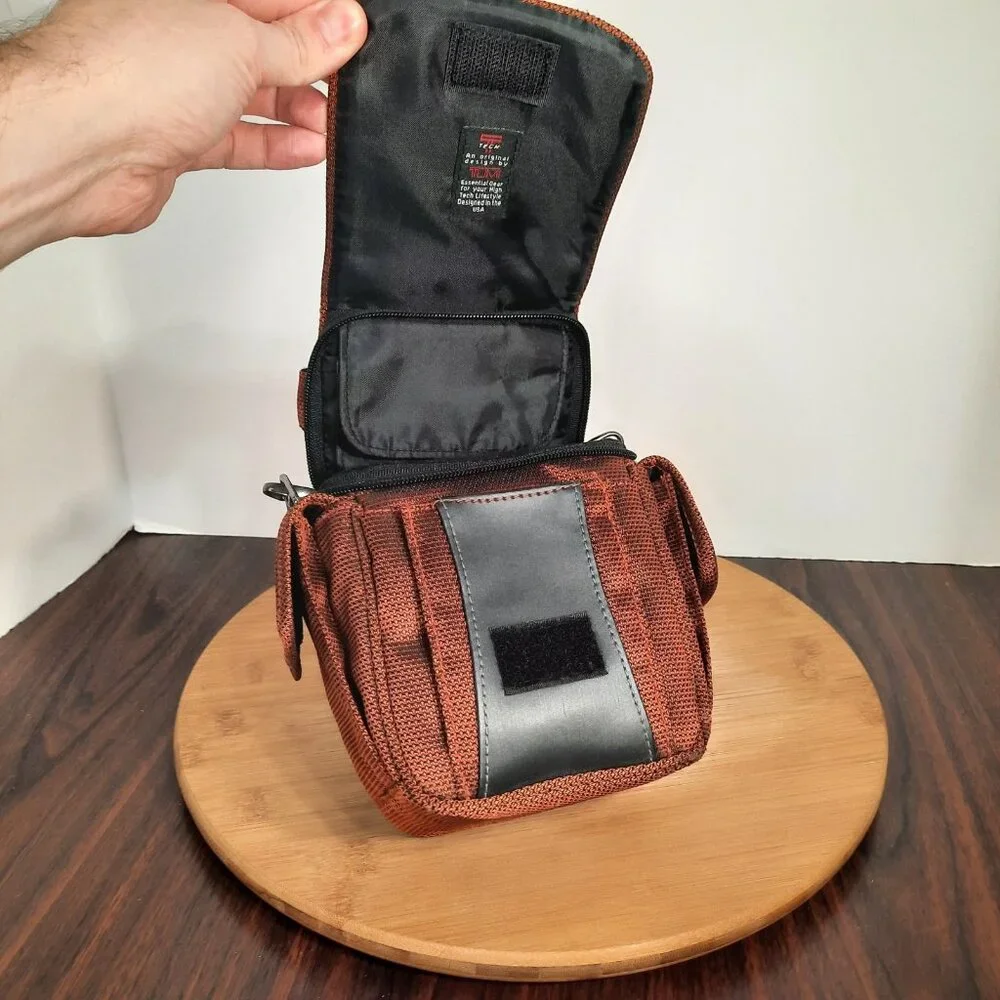 Tumi T-Tech Pulse Digital Camera Bag Orange Travel Case Padded Shoulder Strap
